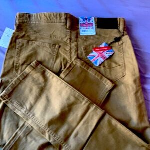 English Laundry Dark Camel Color Jeans Sz 34x30 Narrowing Bottoms NWT